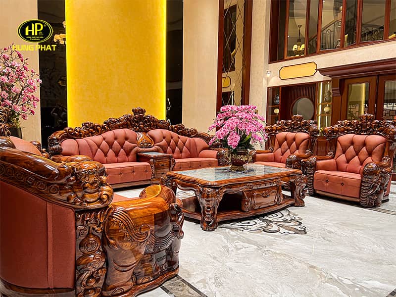 ảnh thực tế bàn giao sofa tân cổ điển 8009