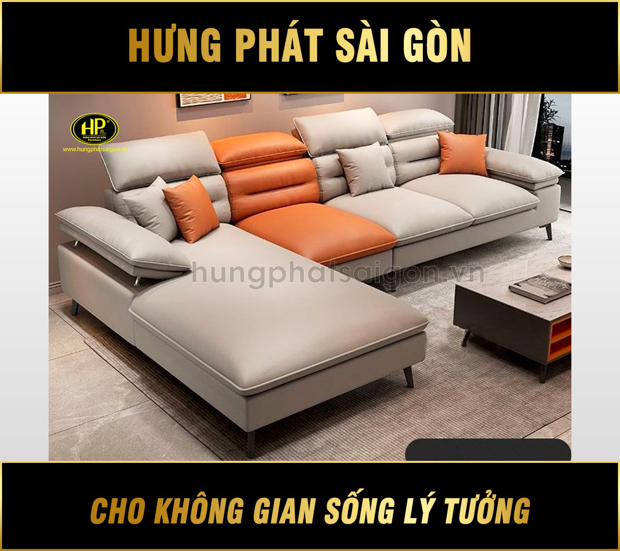 Sofa Da Chữ L Hiện Đại HD-309