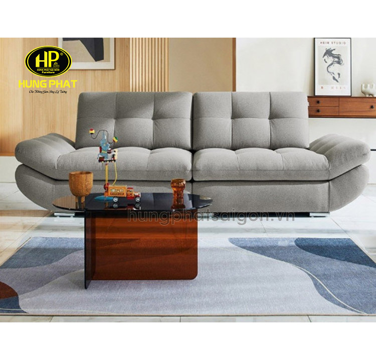 Sofa băng bọc vải màu xám hiện đại H-15