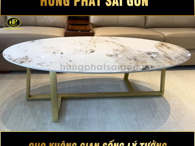 Bàn sofa mặt đá oval BT-2280