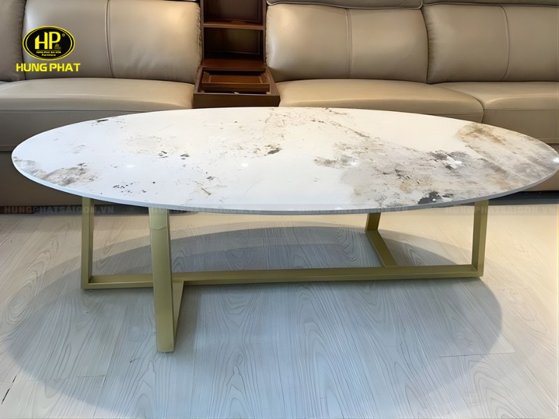 mẫu bàn sofa mặt đá oval bt-2280