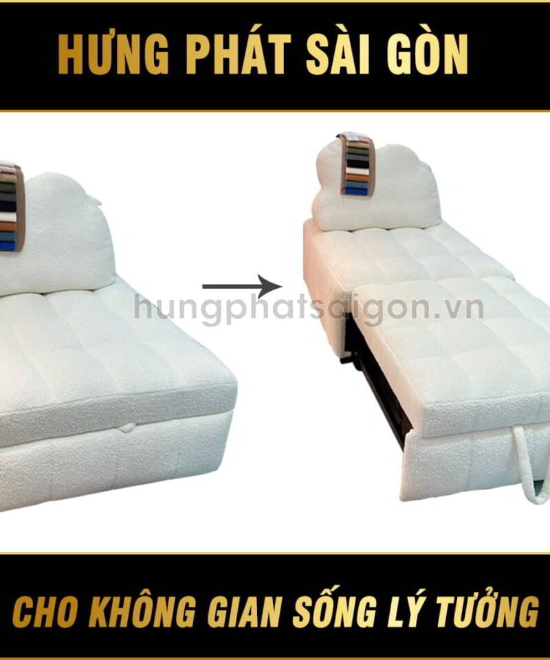 Sofa giường vải lông cừu cao cấp G-38