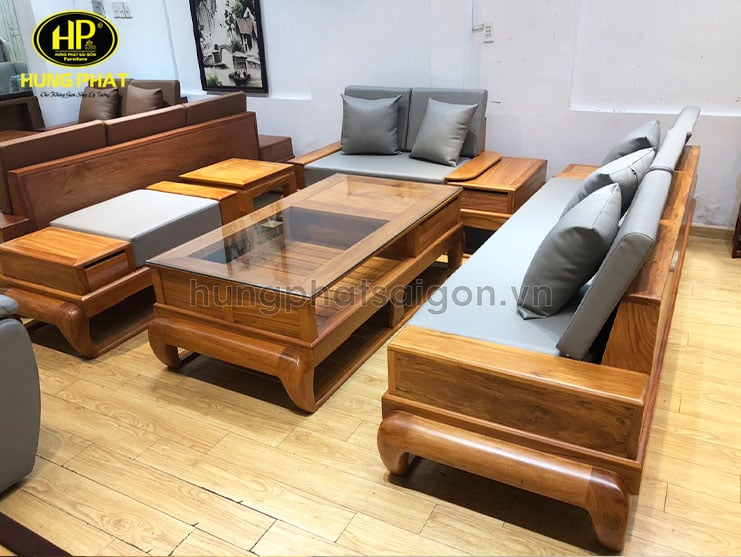 bộ sofa gỗ hương phòng khách HH-46