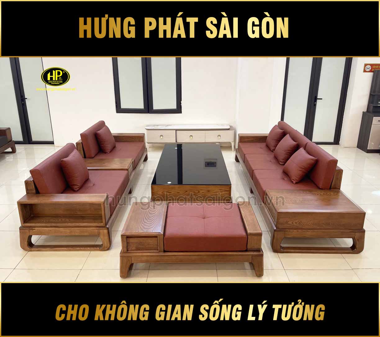 sofa gỗ sồi cao cấp HS-60
