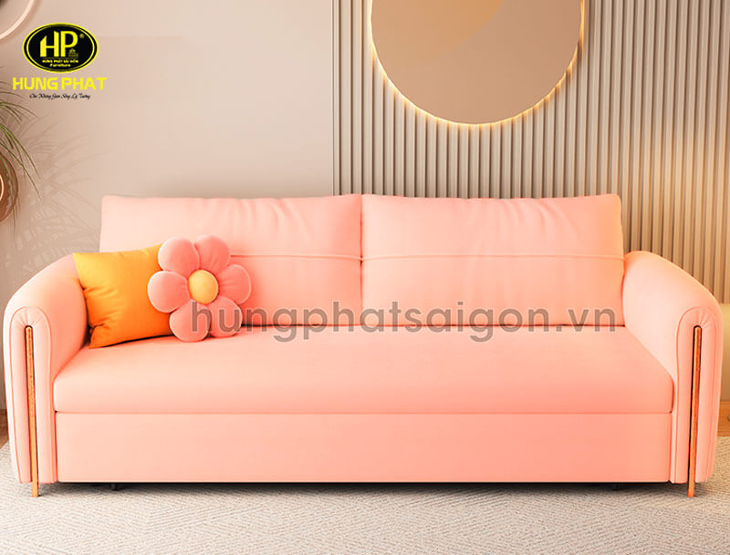 ghế sô pha giường màu hồng
