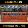 kệ gỗ hương đá vát cạnh phòng khách TVH-05