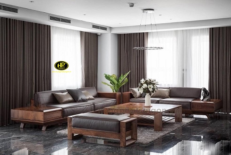 sô pha gỗ sồi hiện đại hs-04