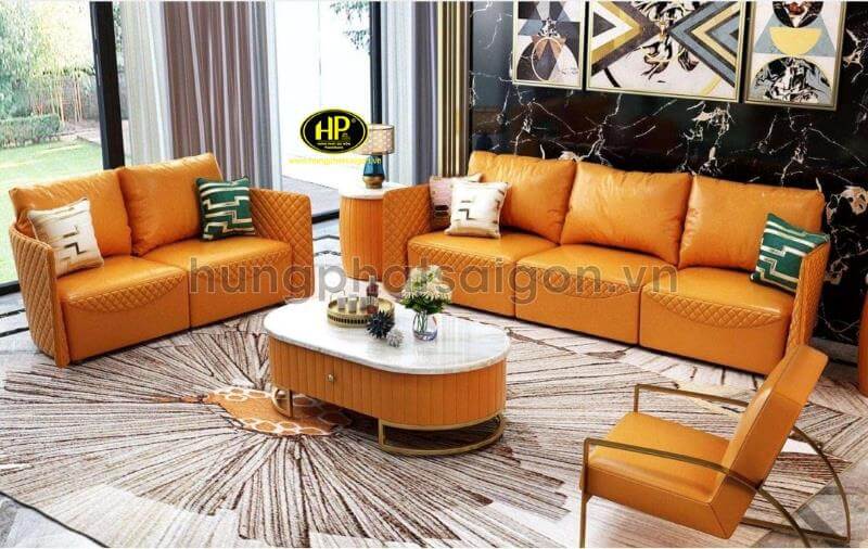 sofa cao cấp màu cam trẻ trung nk30