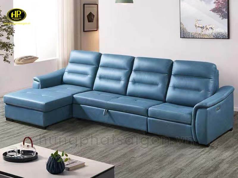 sofa đọc sách góc l màu xanh dương
