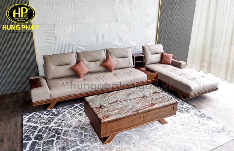 sofa gỗ sồi hiện đại