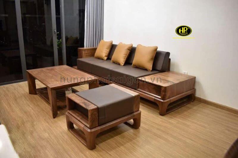 sofa gỗ sồi nga hiện đại hs07