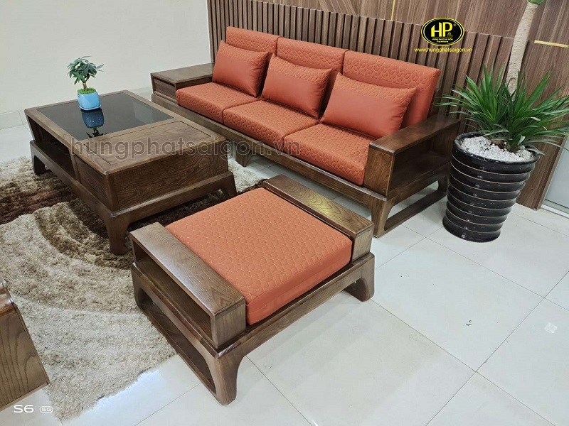 sofa gỗ sồi nập khẩu hs-16