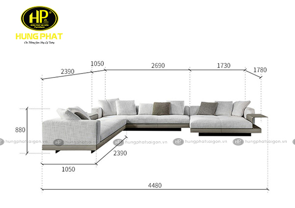 sofa góc phòng khách cao cấp M-803