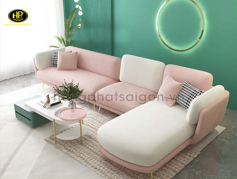 sofa góc vải hồng hd-14