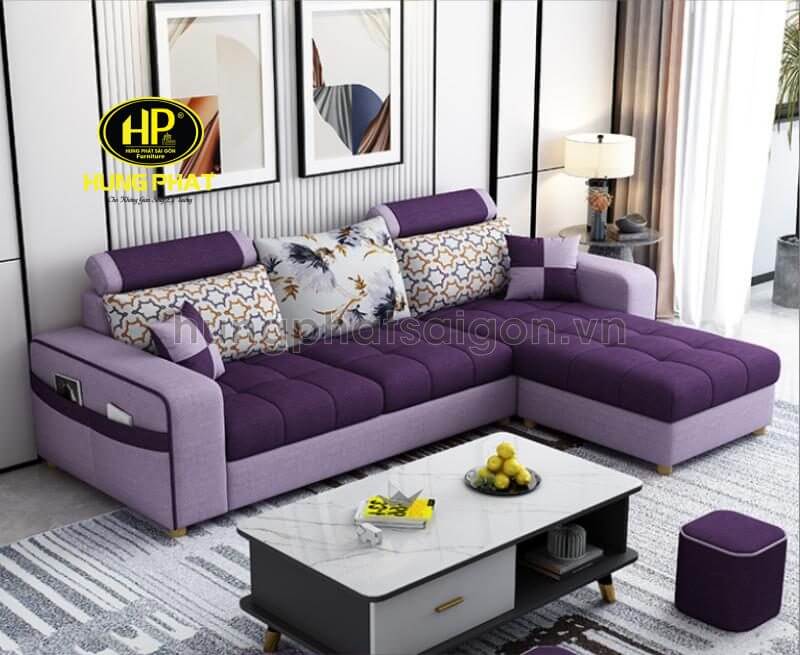 sofa màu tím chữ l