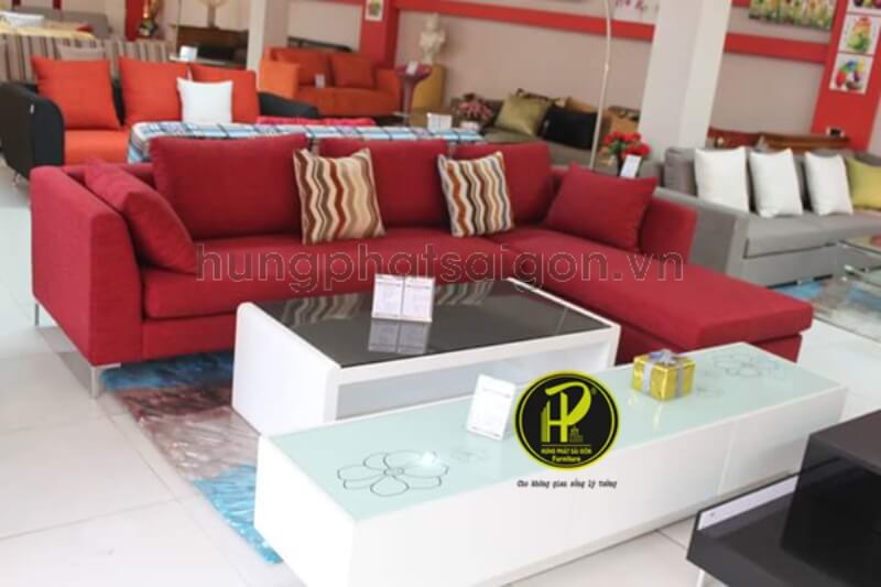 sofa vải màu đỏ h-39