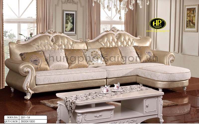 sofa vàng ánh kim