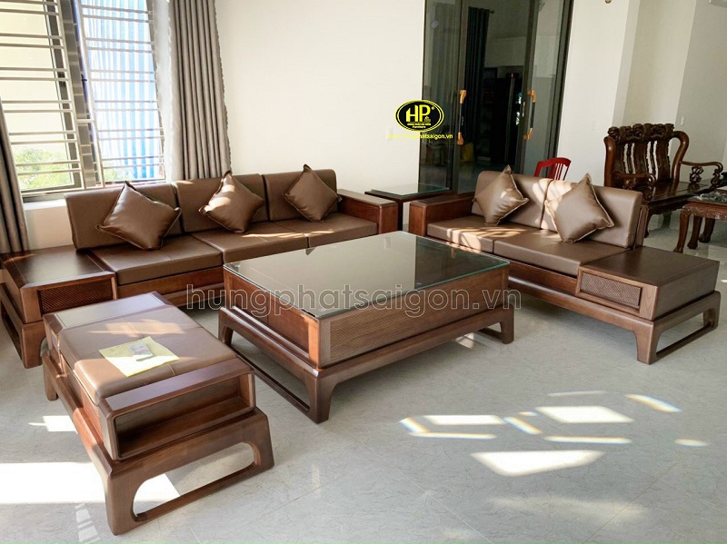 sopha gỗ sồi sang trọng hs-19