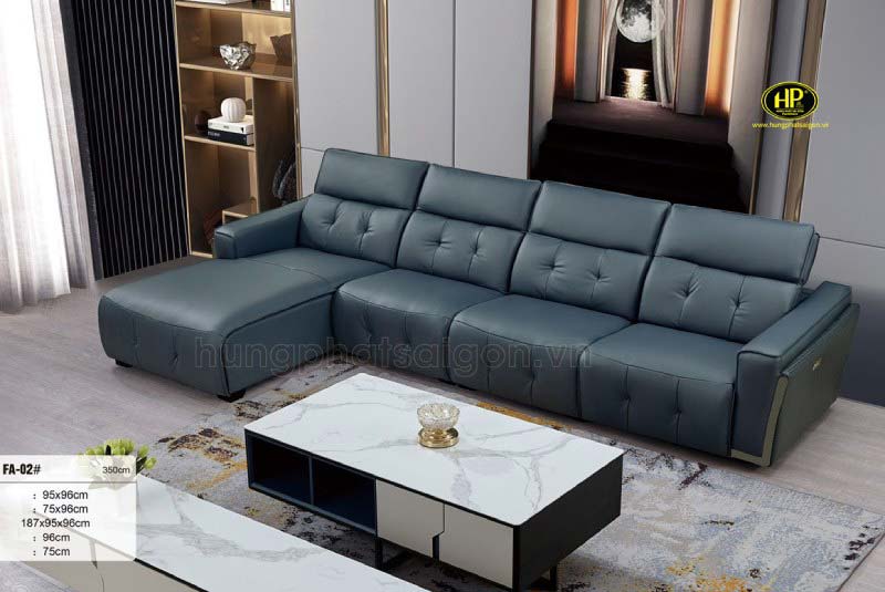 Ghế sofa da màu xám xanh Nk-FA-02