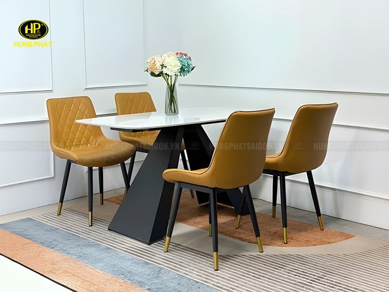bộ bàn ăn mặt đá ceramic hiện đại ba-13