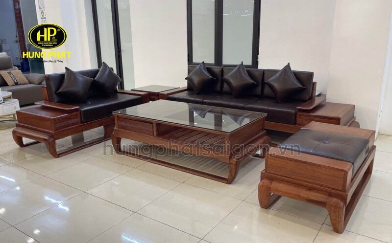 bộ bàn ghế sofa văng gỗ hương