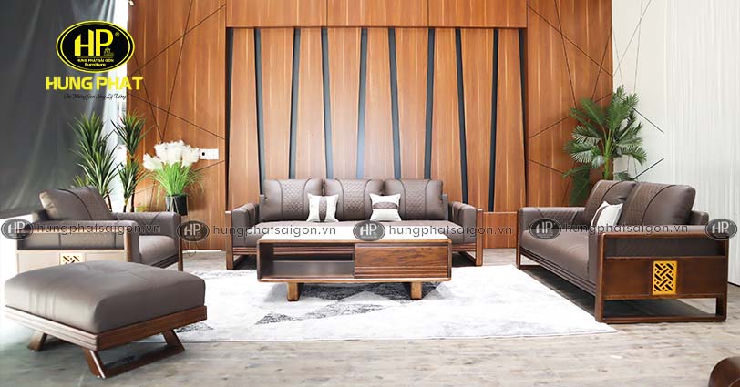 bộ sofa gỗ sồi HS-883C