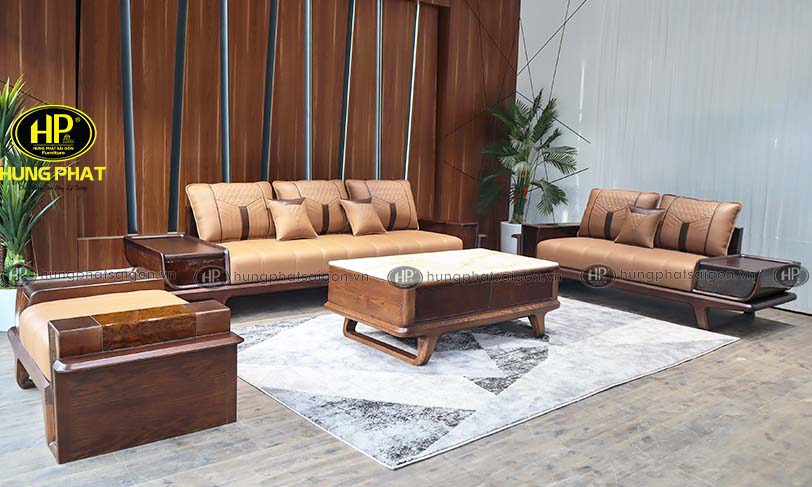 bộ sofa gỗ sồi phòng khách HS-994C