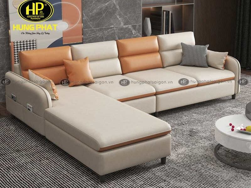 ghế sofa da hiện đại góc L H-86