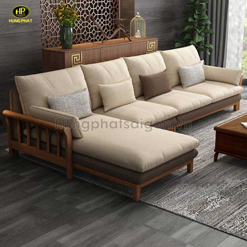 Ghế sofa góc l nan gỗ