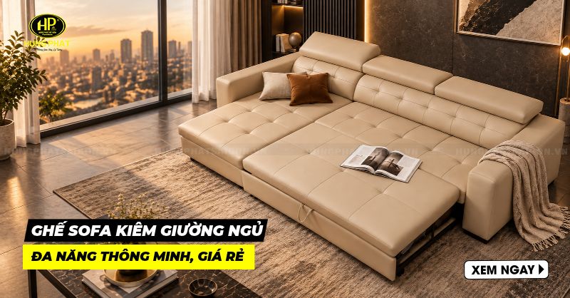 100 mẫu ghế sofa kiêm giường ngủ đa năng thông minh, giá rẻ tpHCM