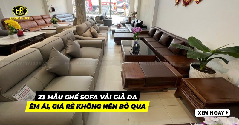 mẫu sofa vải giả da