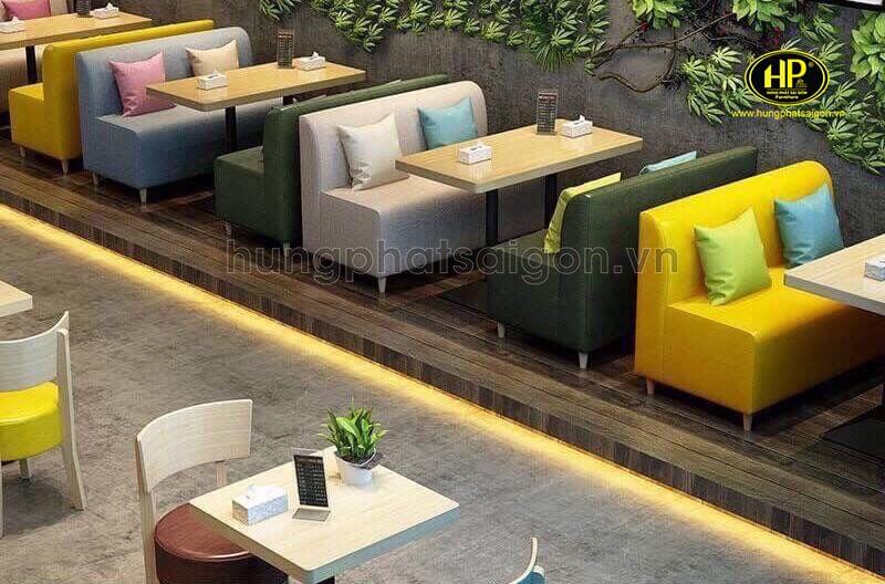 sofa cafe cao cấp màu vàng 22