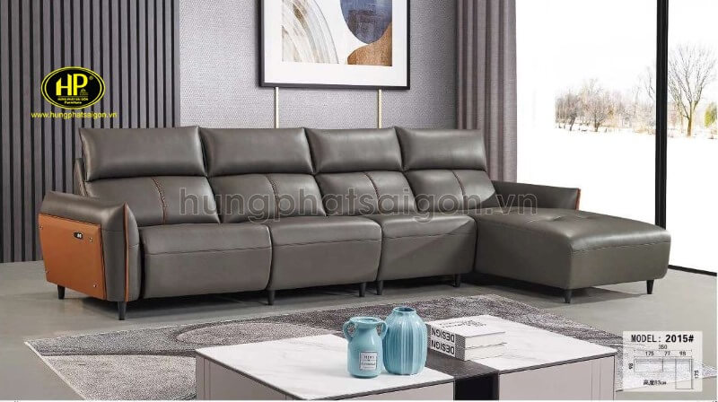 sofa da đơn giản tiện nghi h2015