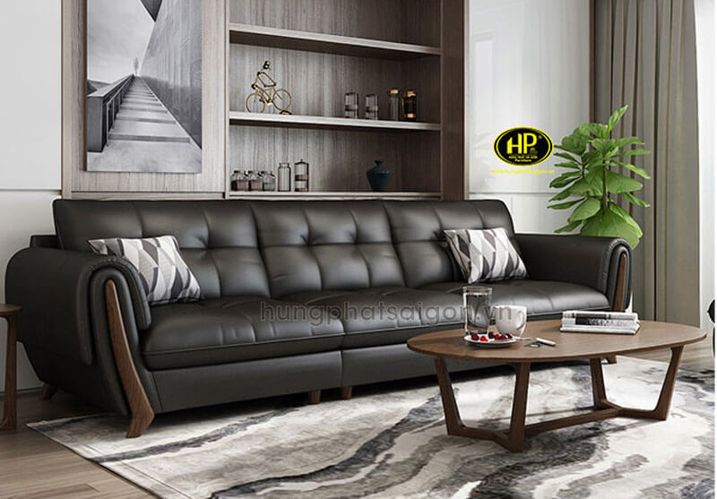 sofa đen cao cấp h-212