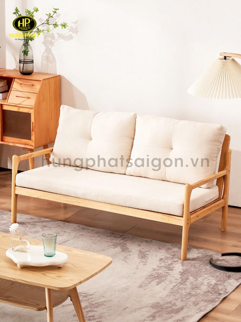 sofa gỗ chất liệu cao su