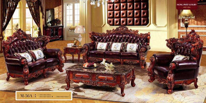 Sofa gỗ sồi nga luxury M56