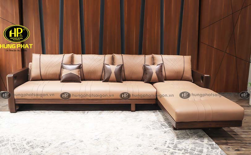Ghế sofa gỗ góc L phòng khách hiện đại HS-885A 