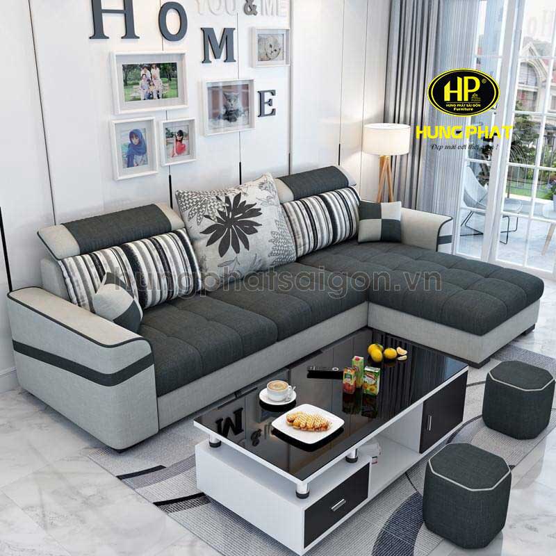 Sofa góc vải bố phối màu H-520