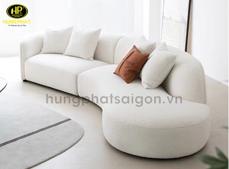 sofa không chân vải lông cừu a98