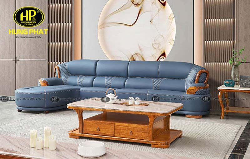 Sofa màu xám xanh gỗ mun cao cấp f009-g