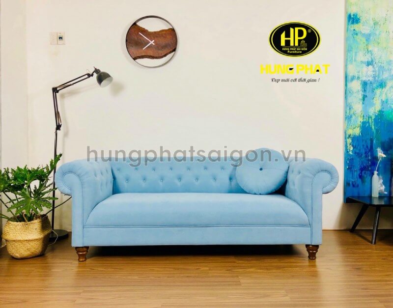 sofa nhung tân cổ điển h-501