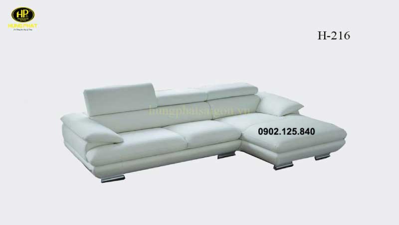 Sofa trắng bằng da H-216
