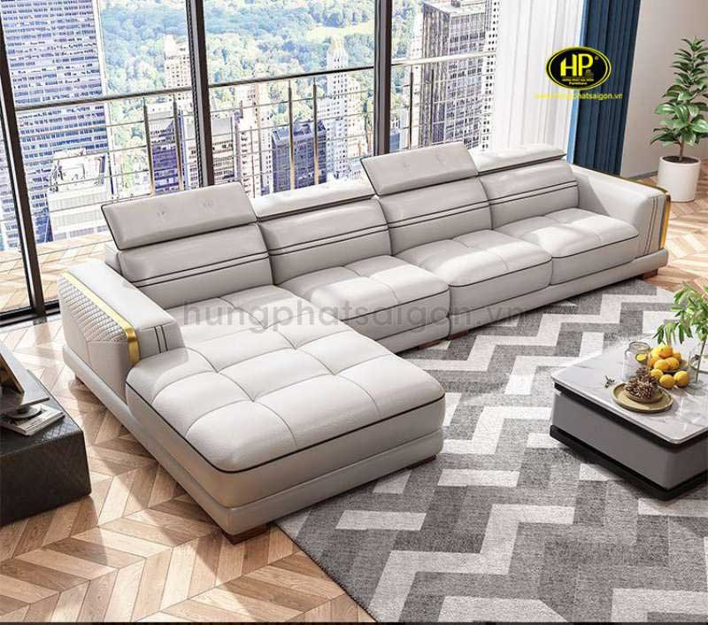 Sofa trắng bằng da HD-64