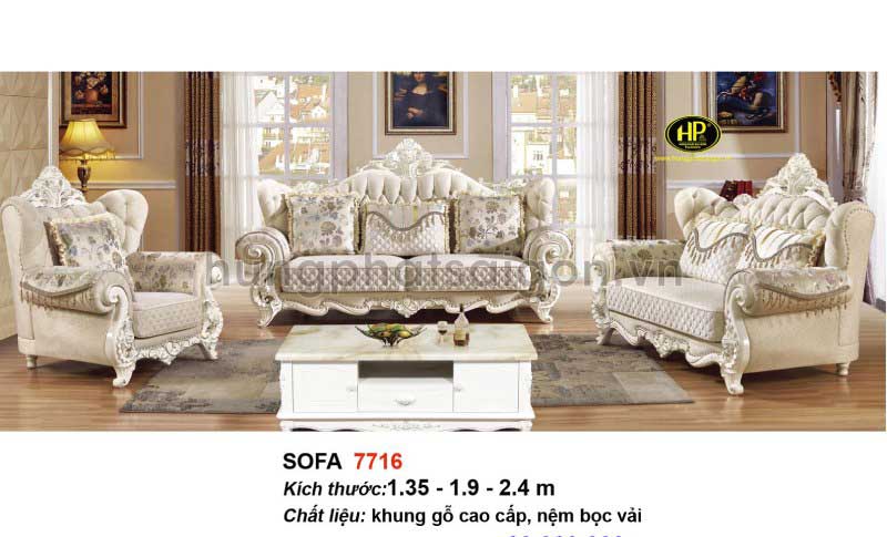 Sofa trắng tân cổ điển H-7716