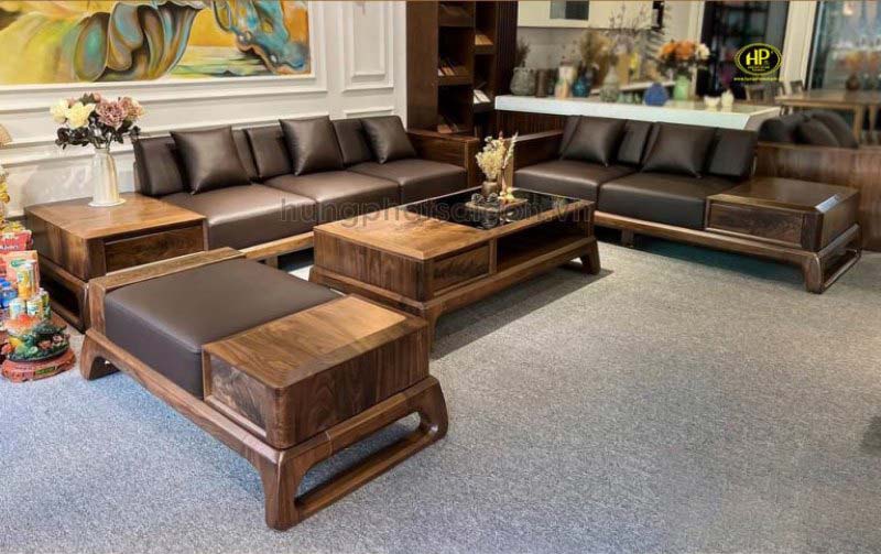 Sofa văng gỗ óc chó hiện đại ho-03