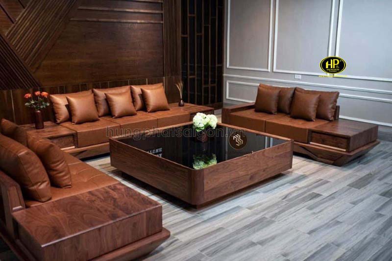 Sofa văng gỗ óc chó nhập khẩu ho-44