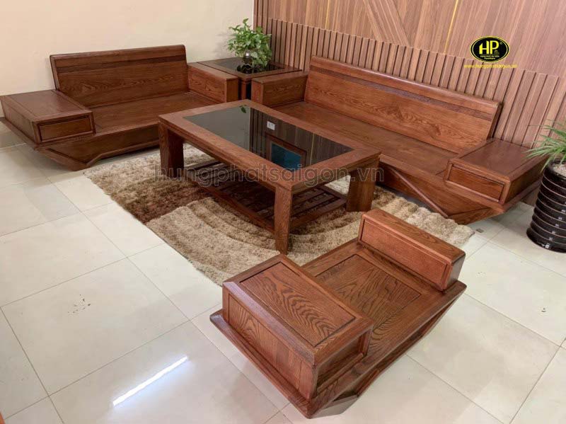 Sofa văng gỗ sồi hiện đại hs-13