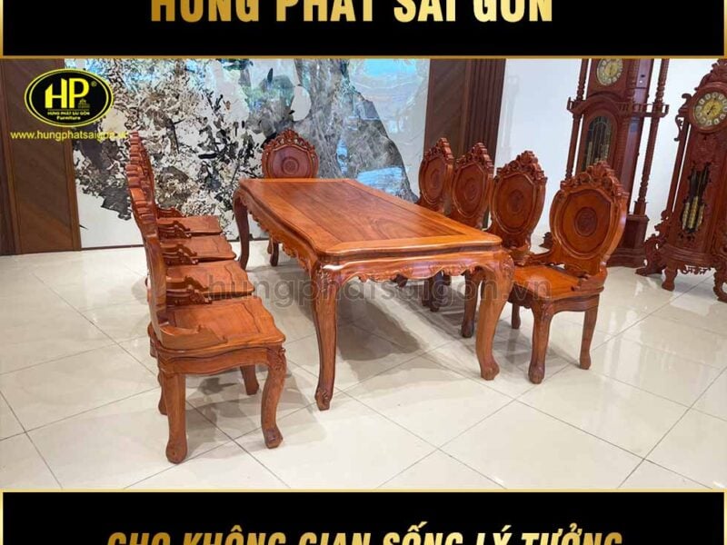 bộ bàn ghế ăn gỗ gõ cao cấp BAG-04