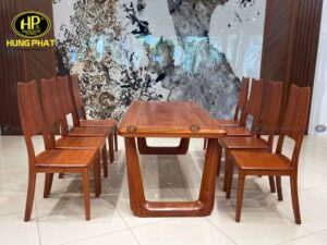 bộ bàn ghế gỗ hương phòng bếp BAH-V8