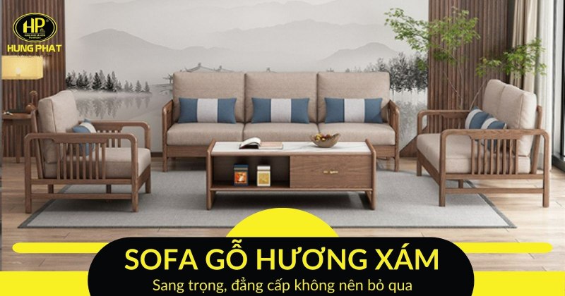 bộ bàn ghế sofa gỗ hương xám